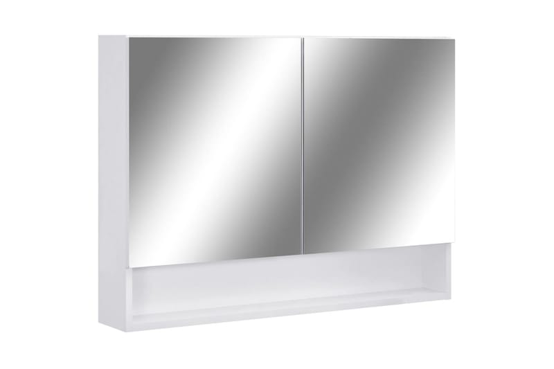 LED-Spegelskåp för badrum vit 80x15x60 cm MDF - Vit - Inredning & dekor - Speglar - Spegelmöbler - Spegelskåp
