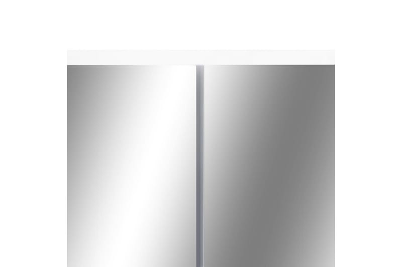 LED-Spegelskåp för badrum vit 80x15x60 cm MDF - Vit - Badrumsskåp - Spegelskåp