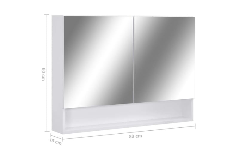 LED-Spegelskåp för badrum vit 80x15x60 cm MDF - Vit - Inredning & dekor - Speglar - Spegelmöbler - Spegelskåp