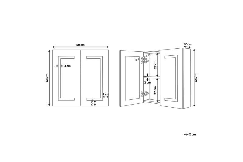 Mazarredo Badrumsskåp 60 cm Spegel med LED-belysning - Vit - Inredning & dekor - Speglar - Spegelmöbler - Spegelskåp