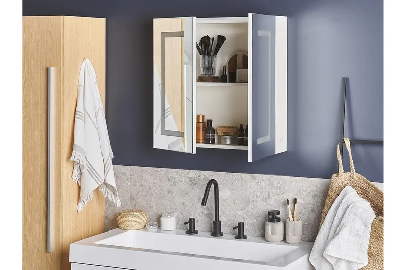 Mazarredo Badrumsskåp 60 cm Spegel med LED-belysning - Vit - Inredning & dekor - Speglar - Spegelmöbler - Spegelskåp