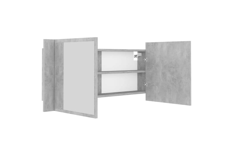 Spegelskåp med LED betonggrå 100x12x45 cm - Grå - Inredning & dekor - Speglar - Spegelmöbler - Spegelskåp