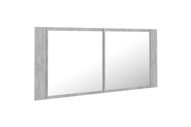 Spegelskåp med LED betonggrå 100x12x45 cm - Grå - Inredning & dekor - Speglar - Spegelmöbler - Spegelskåp