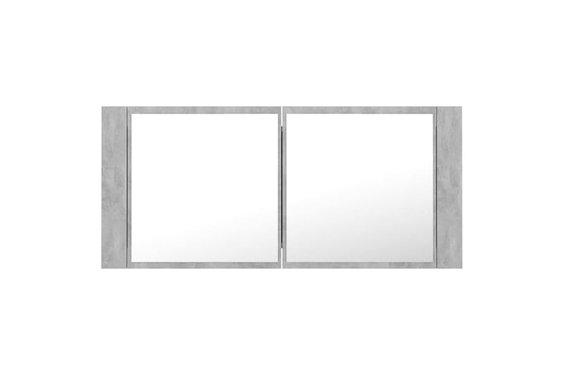 Spegelskåp med LED betonggrå 100x12x45 cm - Grå - Inredning & dekor - Speglar - Spegelmöbler - Spegelskåp