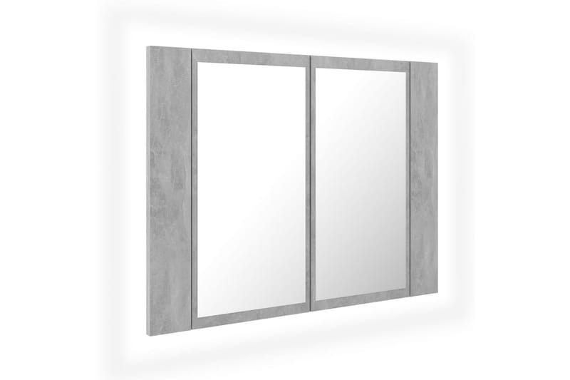Spegelskåp med LED betonggrå 60x12x45 cm - Grå - Badrumsskåp - Spegelskåp