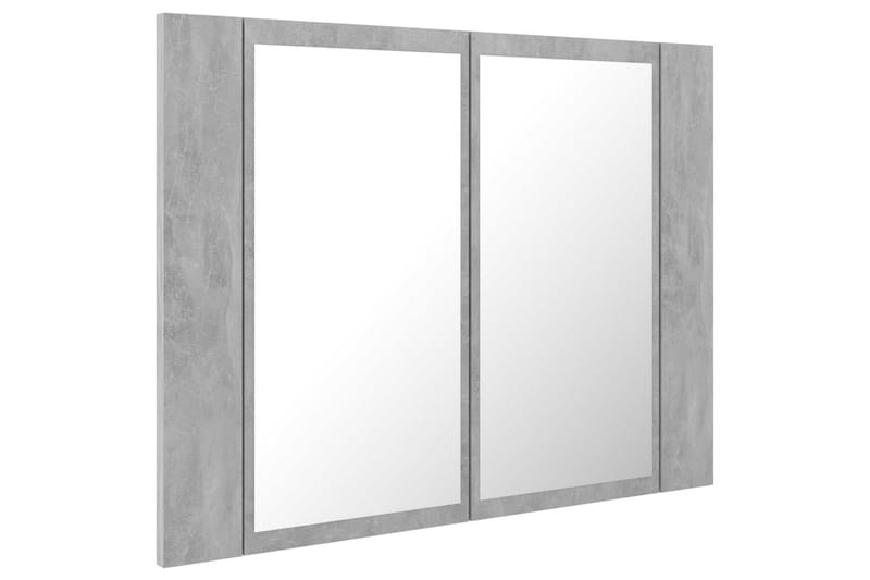 Spegelskåp med LED betonggrå 60x12x45 cm - Grå - Badrumsskåp - Spegelskåp