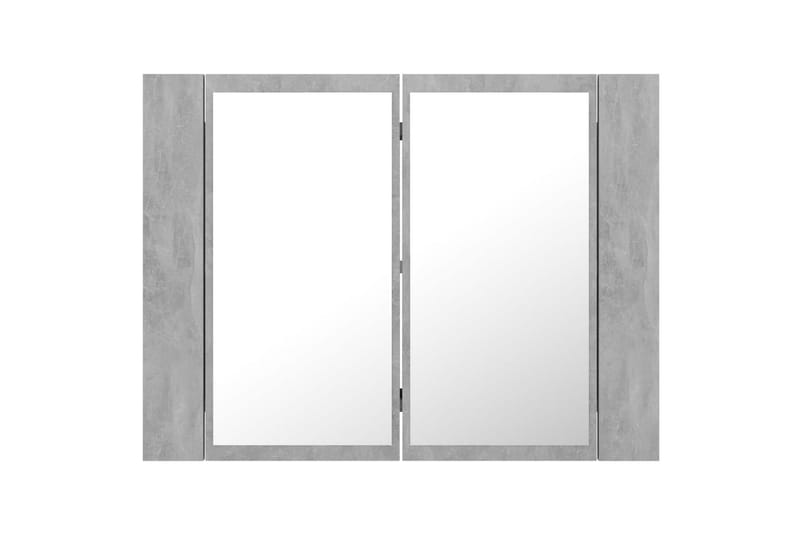Spegelskåp med LED betonggrå 60x12x45 cm - Grå - Inredning & dekor - Speglar - Spegelmöbler - Spegelskåp