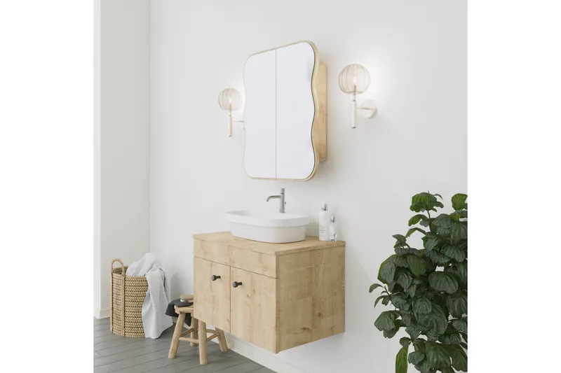 Najmin Väggskåp med Spegel 45 cm - Ek - Inredning & dekor - Speglar - Spegelmöbler - Spegelskåp