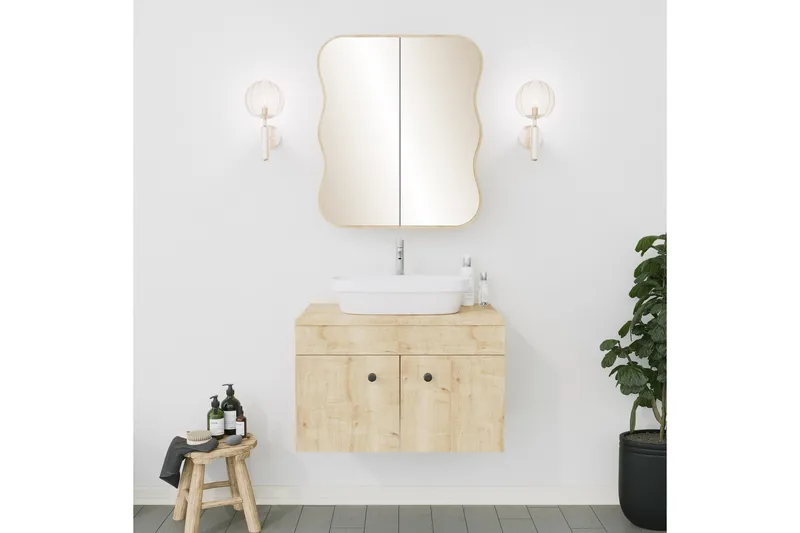 Najmin Väggskåp med Spegel 45 cm - Ek - Inredning & dekor - Speglar - Spegelmöbler - Spegelskåp