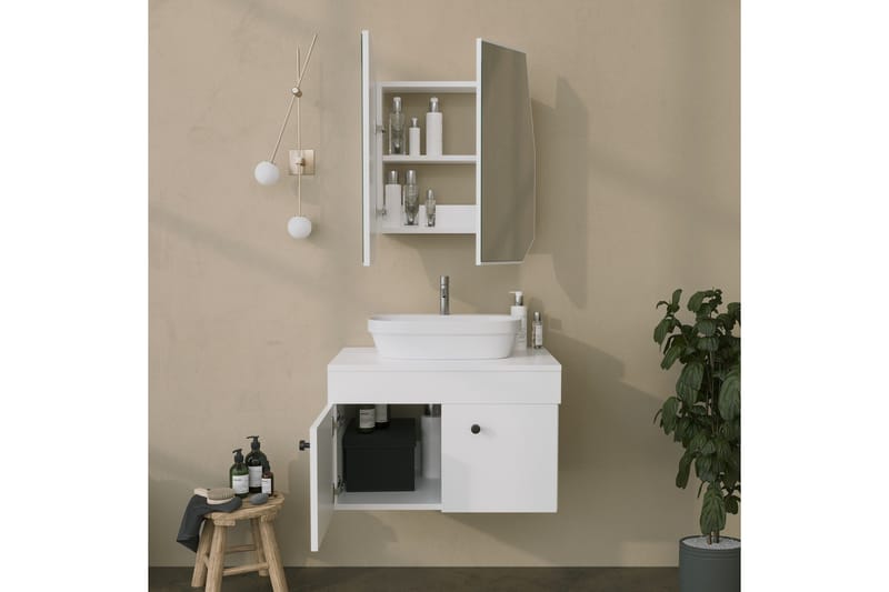 Patni Väggskåp med Spegel 45 cm - Vit - Inredning & dekor - Speglar - Spegelmöbler - Spegelskåp