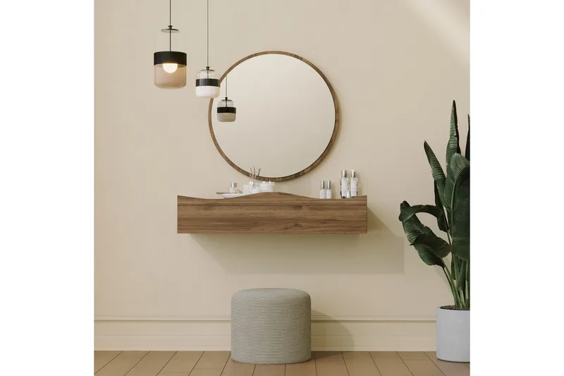 Princesse Väggskåp med Spegel 82 cm - Valnöt - Inredning & dekor - Speglar - Spegelmöbler - Spegelskåp