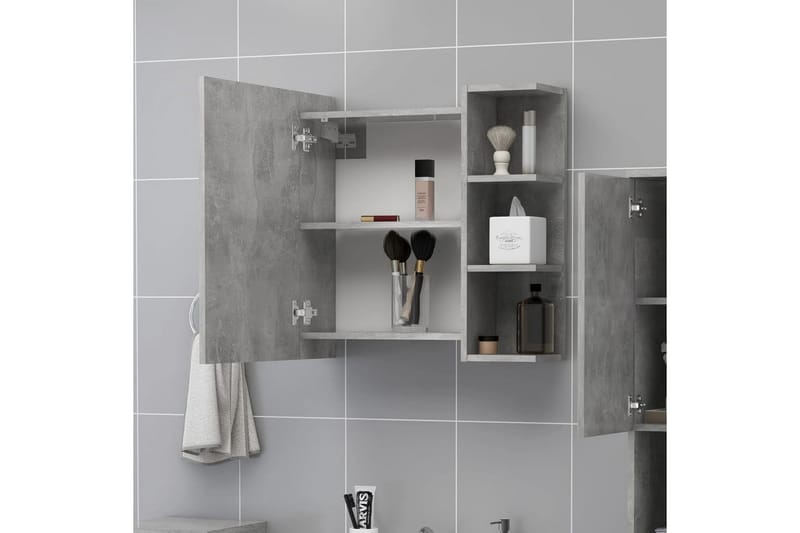 Spegelskåp för badrum betonggrå 62,5x20,5x64 cm spånskiva - Grå - Inredning & dekor - Speglar - Spegelmöbler - Spegelskåp