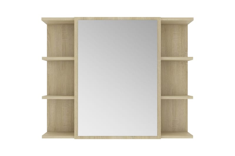 Spegelskåp för badrum sonoma-ek 80x20,5x64 cm spånskiva - Brun - Badrumsskåp - Spegelskåp