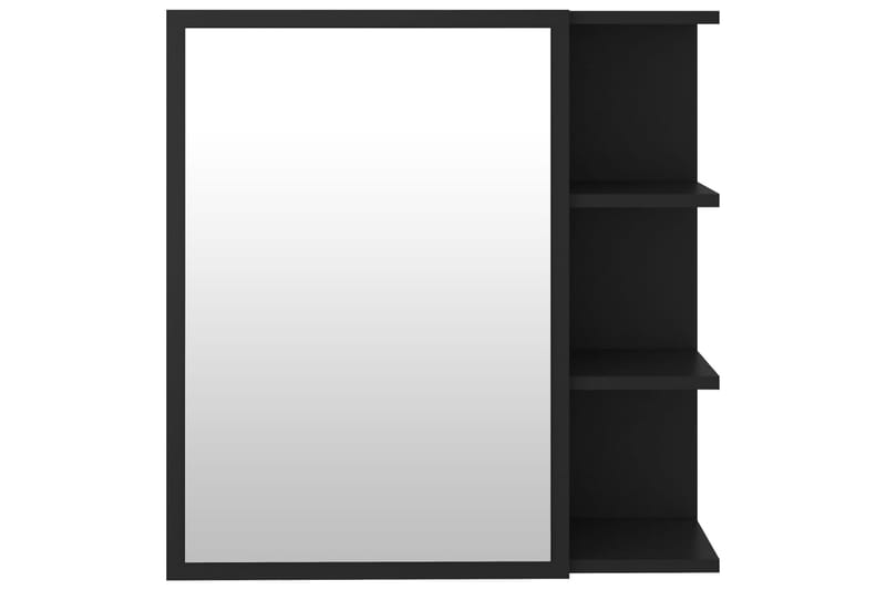Spegelskåp för badrum svart 62,5x20,5x64 cm spånskiva - Svart - Badrumsskåp - Spegelskåp