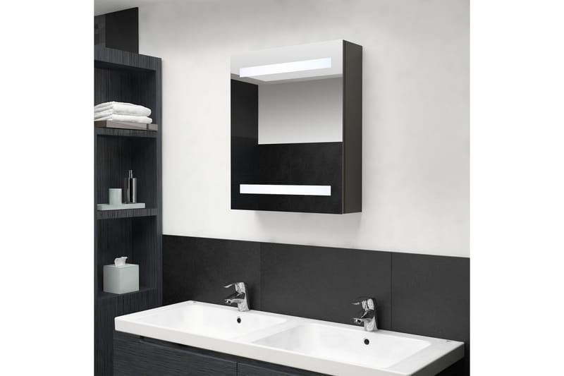 Spegelskåp med LED antracit 50x14x60 cm - Grå - Badrumsskåp - Spegelskåp
