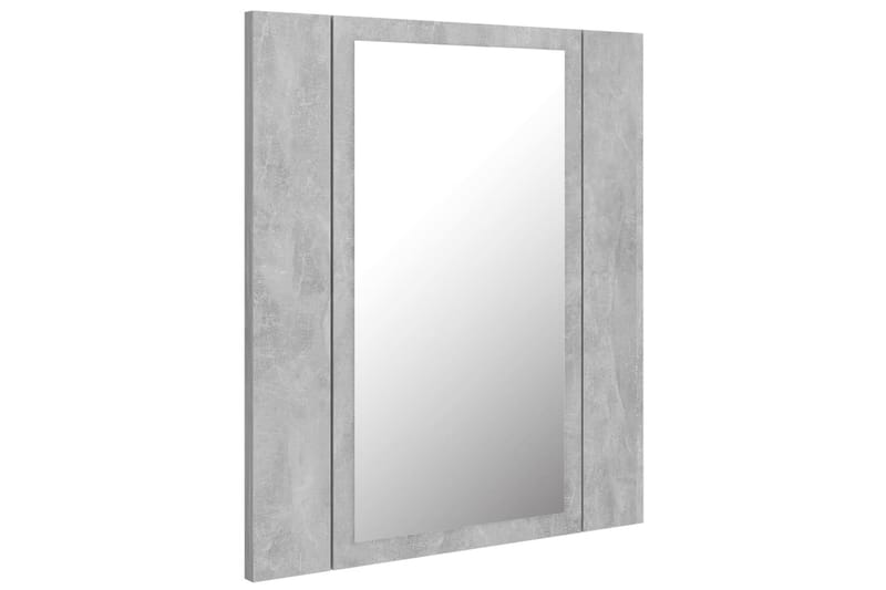 Spegelskåp med LED betonggrå 40x12x45 cm - Grå - Inredning & dekor - Speglar - Spegelmöbler - Spegelskåp