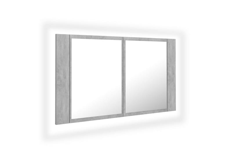 Spegelskåp med LED betonggrå 80x12x45 cm - Grå - Inredning & dekor - Speglar - Spegelmöbler - Spegelskåp
