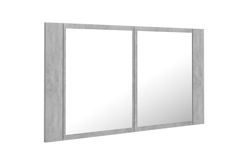 Spegelskåp med LED betonggrå 80x12x45 cm - Grå - Inredning & dekor - Speglar - Spegelmöbler - Spegelskåp