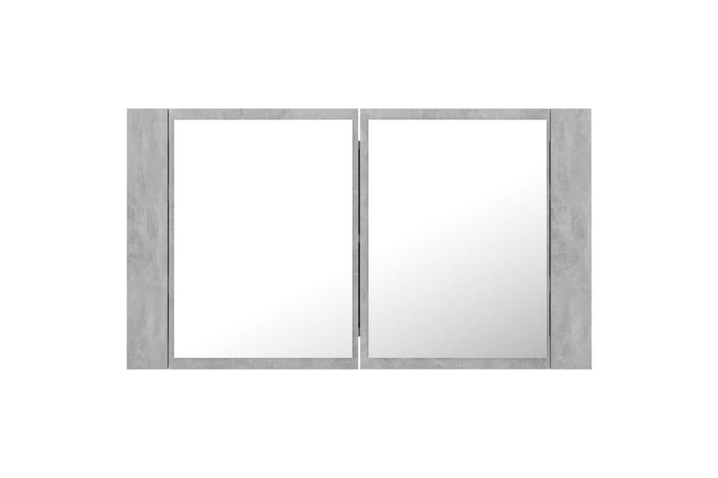 Spegelskåp med LED betonggrå 80x12x45 cm - Grå - Badrumsskåp - Spegelskåp