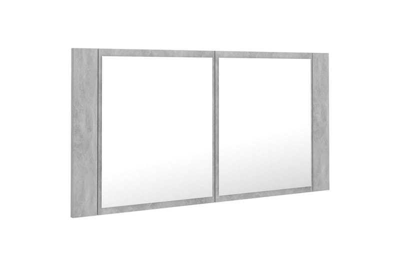 Spegelskåp med LED betonggrå 90x12x45 cm - Grå - Inredning & dekor - Speglar - Spegelmöbler - Spegelskåp