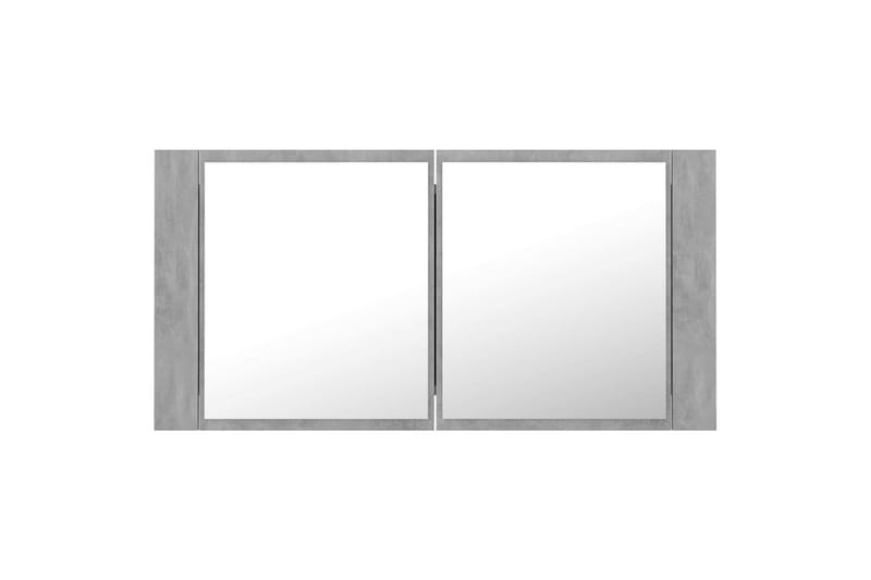 Spegelskåp med LED betonggrå 90x12x45 cm - Grå - Inredning & dekor - Speglar - Spegelmöbler - Spegelskåp