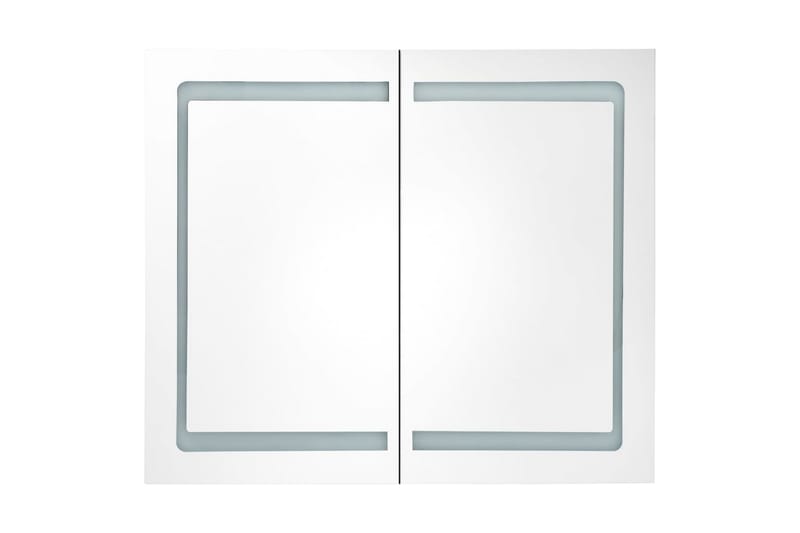 Spegelskåp med LED blank svart 80x12x68 cm - Svart - Badrumsskåp - Spegelskåp