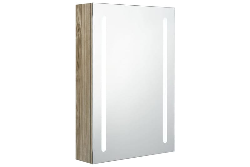 Spegelskåp med LED ek 50x13x70 cm - Brun - Badrumsskåp - Spegelskåp