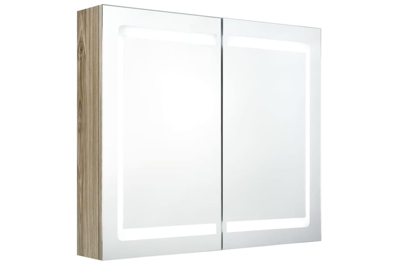 Spegelskåp med LED ek 80x12x68 cm - Brun - Inredning & dekor - Speglar - Spegelmöbler - Spegelskåp