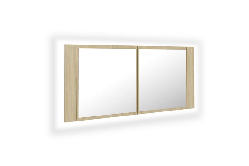 Spegelskåp med LED sonoma-ek 100x12x45 cm - Brun - Inredning & dekor - Speglar - Spegelmöbler - Spegelskåp