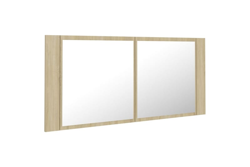 Spegelskåp med LED sonoma-ek 100x12x45 cm - Brun - Inredning & dekor - Speglar - Spegelmöbler - Spegelskåp
