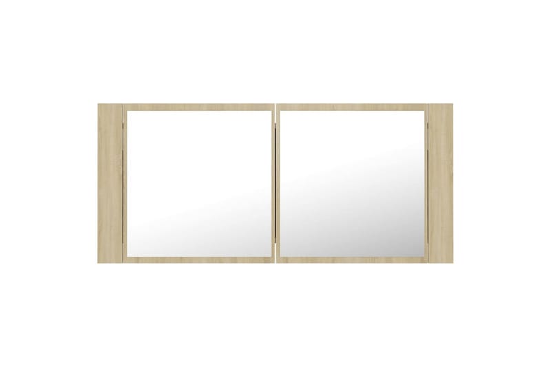 Spegelskåp med LED sonoma-ek 100x12x45 cm - Brun - Inredning & dekor - Speglar - Spegelmöbler - Spegelskåp