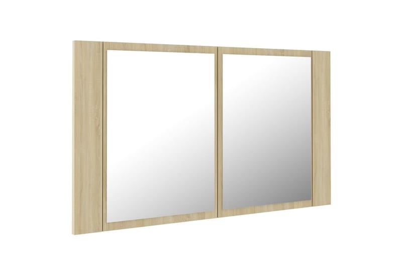 Spegelskåp med LED sonoma-ek 80x12x45 cm - Brun - Inredning & dekor - Speglar - Spegelmöbler - Spegelskåp
