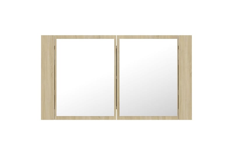 Spegelskåp med LED sonoma-ek 80x12x45 cm - Brun - Inredning & dekor - Speglar - Spegelmöbler - Spegelskåp