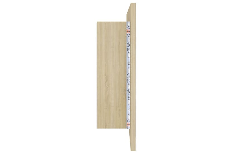 Spegelskåp med LED sonoma-ek 90x12x45 cm - Brun - Inredning & dekor - Speglar - Spegelmöbler - Spegelskåp