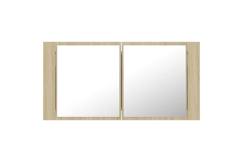 Spegelskåp med LED sonoma-ek 90x12x45 cm - Brun - Inredning & dekor - Speglar - Spegelmöbler - Spegelskåp