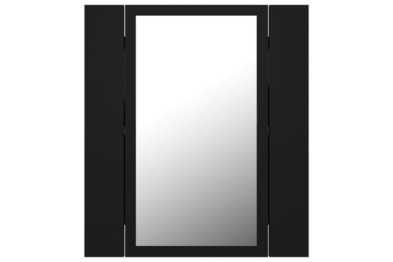 Spegelskåp med LED svart 40x12x45 cm - Svart - Badrumsskåp - Spegelskåp