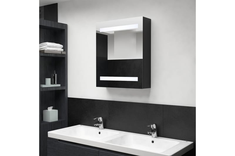 Spegelskåp med LED svart 50x14x60 cm - Svart - Inredning & dekor - Speglar - Spegelmöbler - Spegelskåp