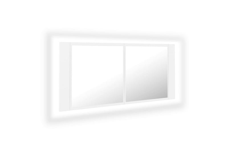 Spegelskåp med LED vit 100x12x45 cm - Vit - Badrumsskåp - Spegelskåp