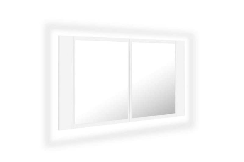 Spegelskåp med LED vit 80x12x45 cm - Vit - Badrumsskåp - Spegelskåp