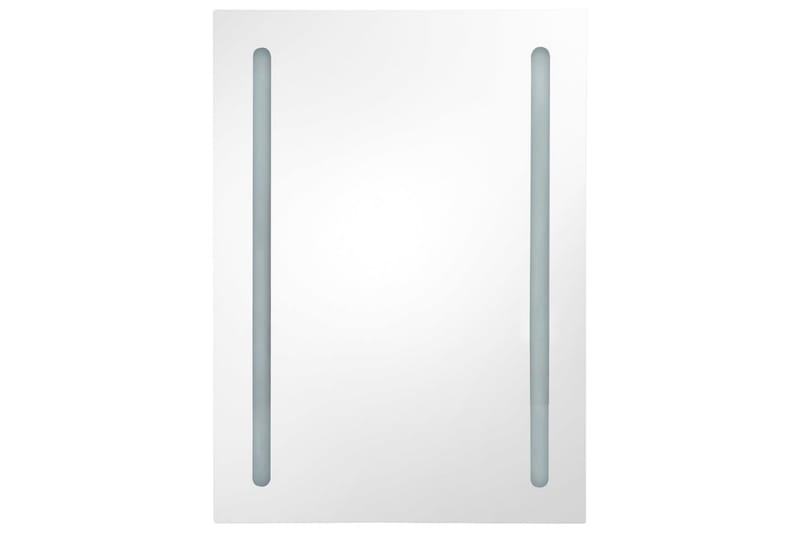 Spegelskåp med LED vit och ek 50x13x70 cm - Vit - Badrumsskåp - Spegelskåp
