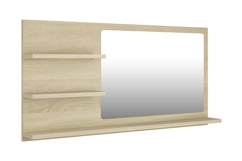 Spegelskåp sonoma-ek 90x10,5x45 cm spånskiva - Brun - Inredning & dekor - Speglar - Spegelmöbler - Spegelskåp