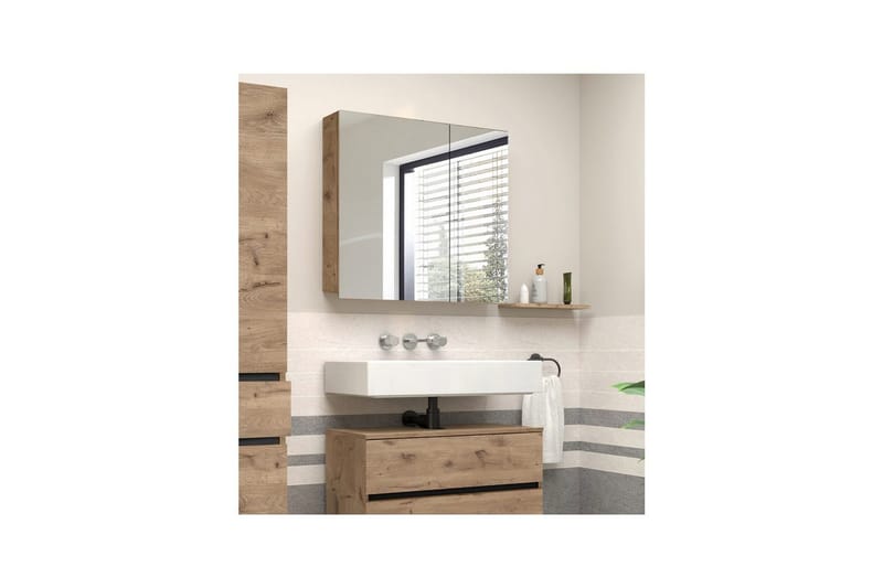 Väggskåp med spegel Loft24 Wisla Väggskåp med Spegel 80x70 cm - Inredning & dekor - Speglar - Spegelmöbler - Spegelskåp