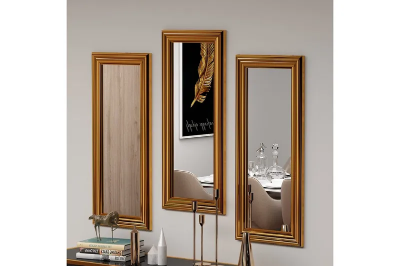 Spegelset (3 delar) Sudavia Brons - Brons - Inredning & dekor - Speglar - Väggspegel