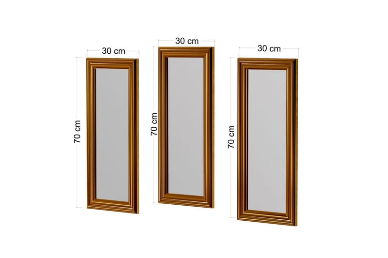 Spegelset (3 delar) Sudavia Brons - Brons - Inredning & dekor - Speglar - Väggspegel