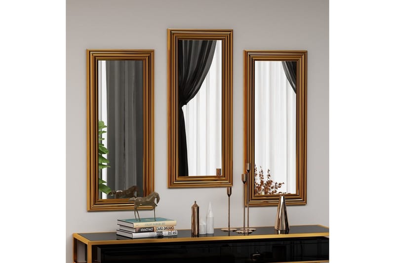 Spegelset (3 delar) Sudavia Brons - Brons - Inredning & dekor - Speglar - Väggspegel