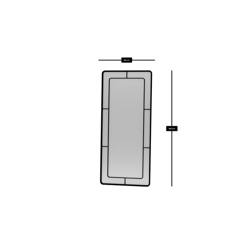 Sylron Golvspegel 80x180 cm - Svart - Inredning & dekor - Speglar - Helkroppsspegel