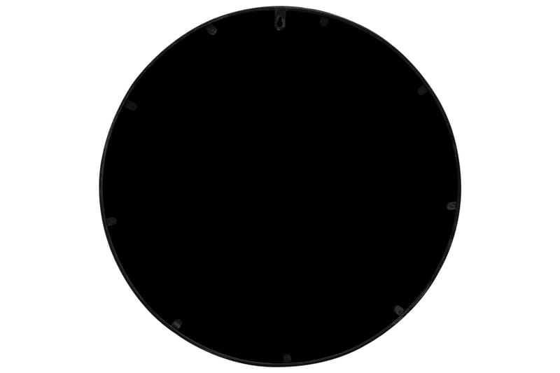 Trädgårdsspegel svart 60x3 cm rund järn för utomhusbruk - Svart - Väggspegel