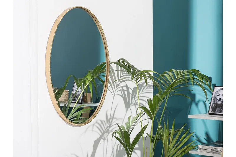 Aamya Spegel Oval 83x57 cm - Guld - Inredning & dekor - Speglar - Väggspegel