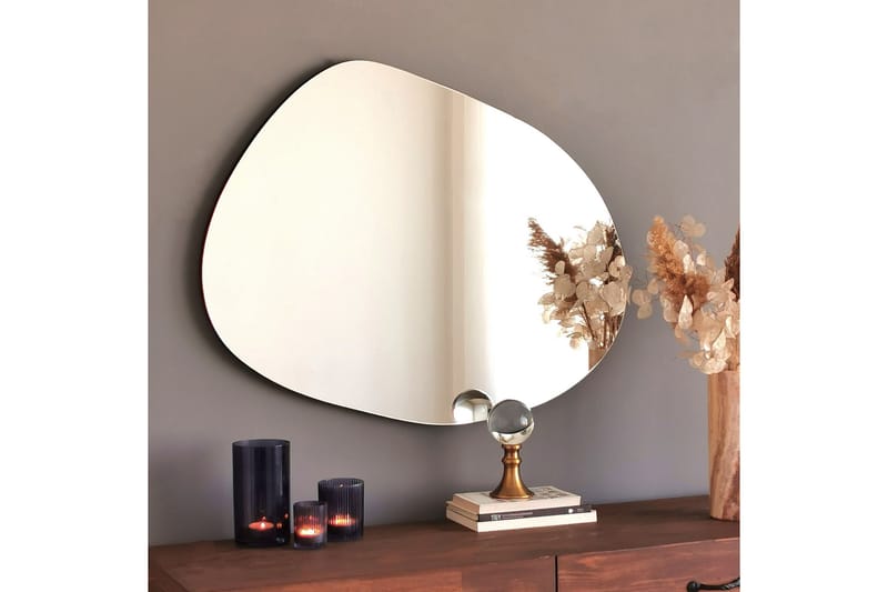 Asymmetrisk Spegel 75x55 cm Svart - Väggspegel