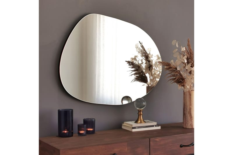 Asymmetrisk Spegel 75x55 cm Svart - Väggspegel